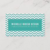 COOL CHEVRON PATROON preppy moderne jade groen Visitekaartje (Voorkant)
