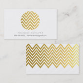 COOL CHEVRON PATTERN vet spot gouden folie Visitekaartje (Voorkant / Achterkant)