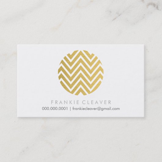COOL CHEVRON PATTERN vet spot gouden folie Visitekaartje (Voorkant)