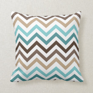 Cool Chevron Pattern Zig Zag Blue Brown Kussen