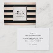 Cool Chic Black en Copper Stripes Designer Visitekaartje (Voorkant / Achterkant)