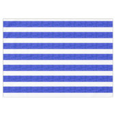 Cool Chic Blauw Geometrische Strepen Tafelkleed (Voorkant (Horizontaal))