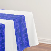 Cool Chic Blauw Geometrische Strepen Tafelkleed (Voorbeeld)