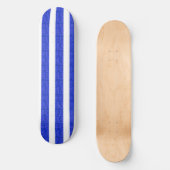 Cool Chic Blauw Geometrische Stripes Skateboard (Voorkant)