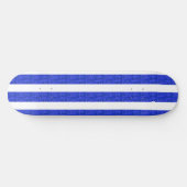 Cool Chic Blauw Geometrische Stripes Skateboard (Horizontaal)