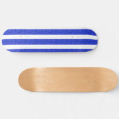 Cool Chic Blauw Geometrische Stripes Skateboard (Horizontaal)