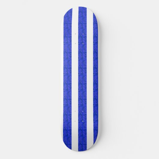 Cool Chic Blauw Geometrische Stripes Skateboard (Voorkant)