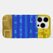Cool Chic Blauw Goud Geometrische Strepen Case-Mate iPhone Case (Achterkant (horizontaal))