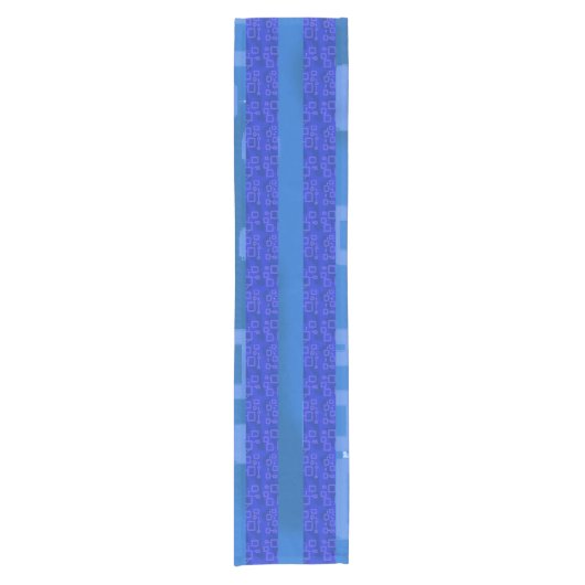 Cool Chic Blue Geometric Stripes Tafelloper (Voorkant)
