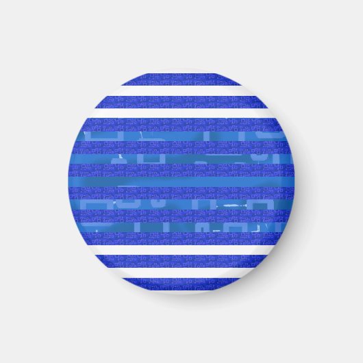 Cool Chic Blue geometrische strepen Magneet (Voorkant)