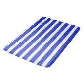 Cool Chic Blue Geometrische Stripes Badmat (Gekanteld)