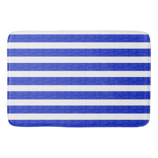 Cool Chic Blue Geometrische Stripes Badmat