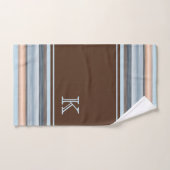 Cool Chic Brown Slate Blauw Grijze Strepen Bad Handdoek (Handdoek)