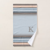 Cool Chic Brown Slate Blauw Grijze Strepen Bad Handdoek (Handdoek)