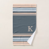 Cool Chic Brown Slate Blauw Grijze Strepen Bad Handdoek (Handdoek)