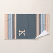 Cool Chic Brown Slate Blauw Grijze Strepen Bad Handdoek (Handdoek)