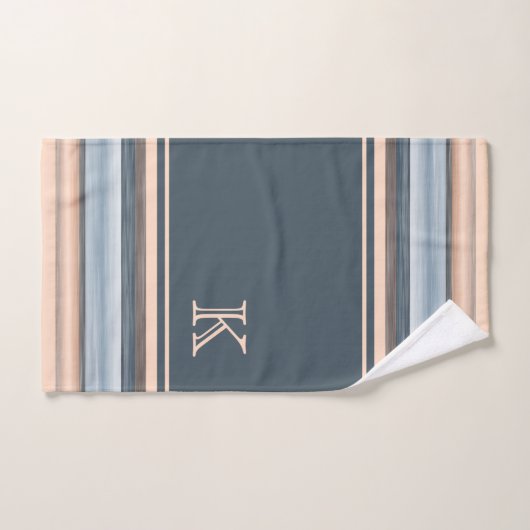 Cool Chic Brown Slate Blauw Grijze Strepen Bad Handdoek (Handdoek)