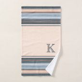 Cool Chic Brown Slate Blauw Grijze Strepen Bad Handdoek (Handdoek)