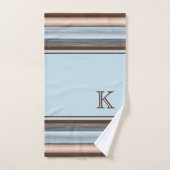 Cool Chic Brown Slate Blauw Grijze Strepen Bad Handdoek (Handdoek)