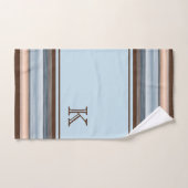 Cool Chic Brown Slate Blauw Grijze Strepen Bad Handdoek (Handdoek)