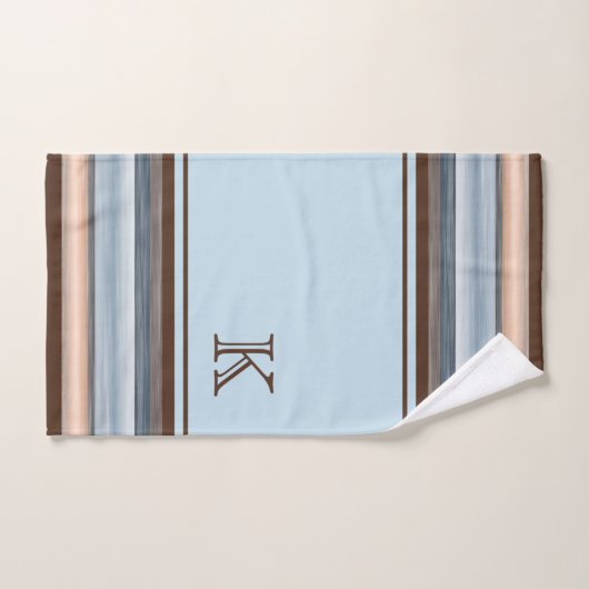 Cool Chic Brown Slate Blauw Grijze Strepen Bad Handdoek (Handdoek)