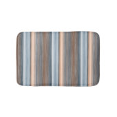 Cool Chic Brown Slate Blue Grey Stripes Art Badmat (Voorkant)