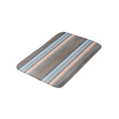 Cool Chic Brown Slate Blue Grey Stripes Art Badmat (Gekanteld)