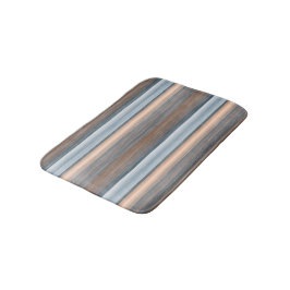 Cool Chic Brown Slate Blue Grey Stripes Art Badmat