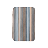 Cool Chic Brown Slate Blue Grey Stripes Art Badmat (Voorkant Verticaal)