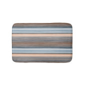 Cool Chic Brown Slate Blue Grey Stripes Art Badmat (Voorkant)