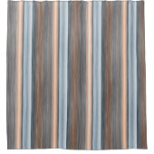 Cool Chic Brown Slate Blue Grey Stripes Art Douchegordijn (Voorkant)