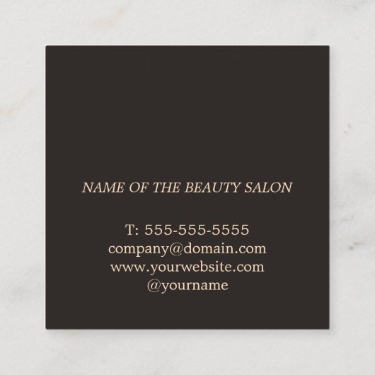 Cool Chic Donker Bord Roze Lips Make-up Artiest Vierkante Visitekaartje (Achterkant)