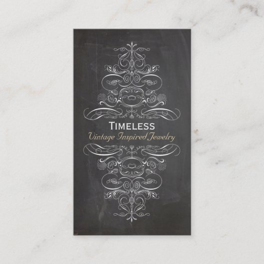 Cool Chic  rustiek zwart krijtbord Visitekaartje (Voorkant)