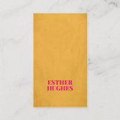 Cool Chic Textuur Geel Roze Consultant Visitekaartje (Voorkant)