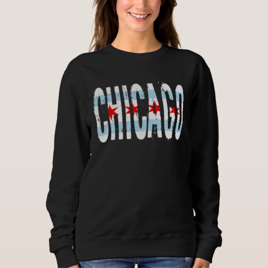 Cool Chicago Tees  Illinois Flag Vintage (Voorkant)
