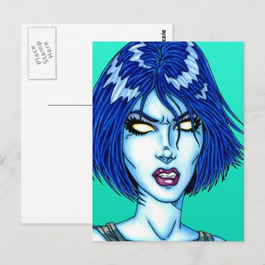 Cool Chick Briefkaart (Voorkant / Achterkant)