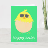 Cool Chick funky Easter yellow chick Feestdagen Kaart (Voorkant)