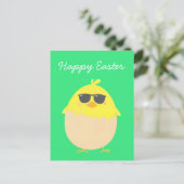 Cool Chick funky Easter yellow chick Feestdagenkaart (Staand voorkant)