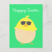 Cool Chick funky Easter yellow chick Feestdagenkaart (Voorkant)