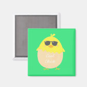 Cool Chick funky Easter yellow chick Magneet (Voorkant / Achterkant)