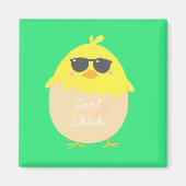 Cool Chick funky Easter yellow chick Magneet (Voorkant)