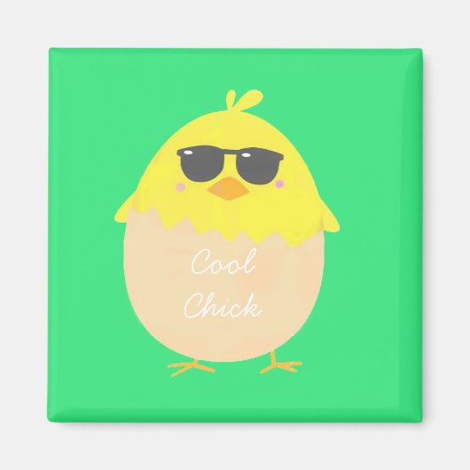 Cool Chick funky Easter yellow chick Magneet (Voorkant)