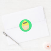 Cool Chick funky Easter yellow chick Ronde Sticker (Envelop)