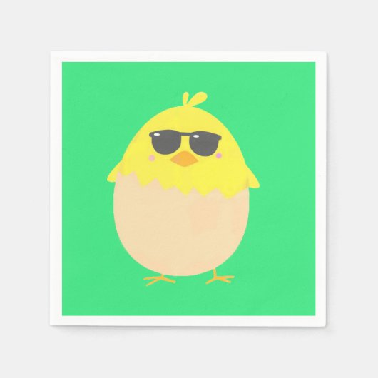 Cool Chick funky Easter yellow chick Servet (Voorkant)