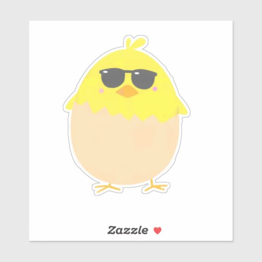 Cool Chick funky Easter yellow chick Sticker (Vel)