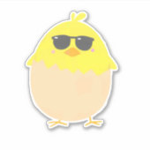 Cool Chick funky Easter yellow chick Sticker (Voorkant)