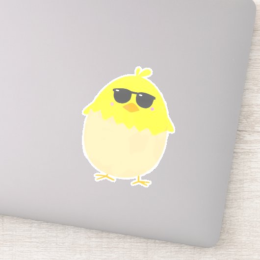 Cool Chick funky Easter yellow chick Sticker (Detail)