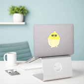Cool Chick funky Easter yellow chick Sticker (Laptop op bureau)