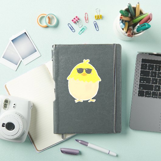 Cool Chick funky Easter yellow chick Sticker (iPad Cover)