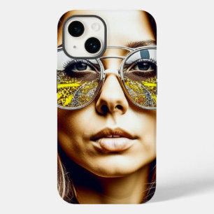 Cool Chick met Reflectie van een Muzikaal Festival Case-Mate iPhone 14 Hoesje